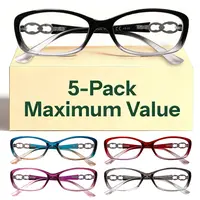 DEAAOK 5 Pack Reading Glasse for Women Blue Light Blocking HD Lens Fashion Reader