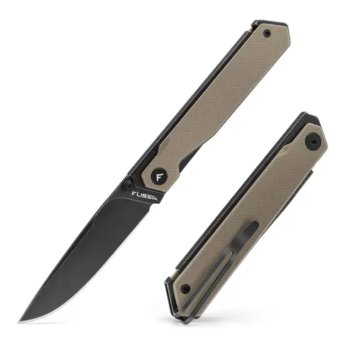 #backtoschool FLISSA Pocket Knife, Folding Knife with 3.2" 8Cr13MoV Blade, G10 Handle, Removable Pocket Clip, Lightweight for EDC, Camping, Hiking, Daily Use
