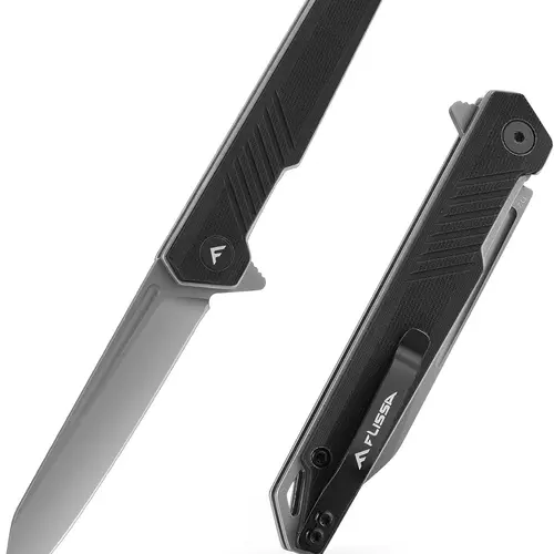 #backtoschool FLISSA Folding Knife, Pocket Knife with D2 Steel Blade, G10 Handle, Pocket Clip, Lightweight for Camping, Tactical, Hiking, Hunting, EDC, Daily Use, Outdoor Activities