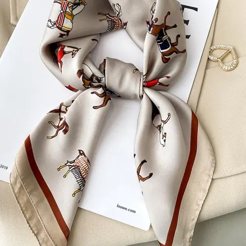 Women's Elegant Animal Print Square Scarf, Fashionable Soft Comfortable Shawl for Daily Wear, Casual Versatile Scarf for Women & Girls
