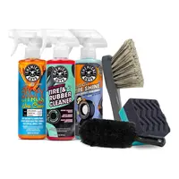 Chemical Guys Wheel & Tire Refresh Complete Kit - Automotive Car Detailing Kit with Cleaners, Brushes, Dressing, Tight-Spoke Reach, Gel Lifts Grime for Deep Cleaning, Old Tire Dressing Removal, Gloss Restoration, Enthusiasts, Spotless Finish, Wheel & Rim