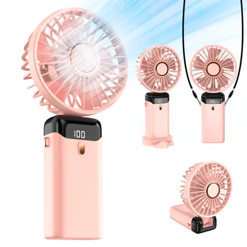 Mini Portable Handheld Fan, 1-5 Adjustable Speed Levels, USB Charging, Compact Design for Travel, Camping, Pink/White/Black (Selfie & Mobile Phone Accessory), Mini Portable Fan