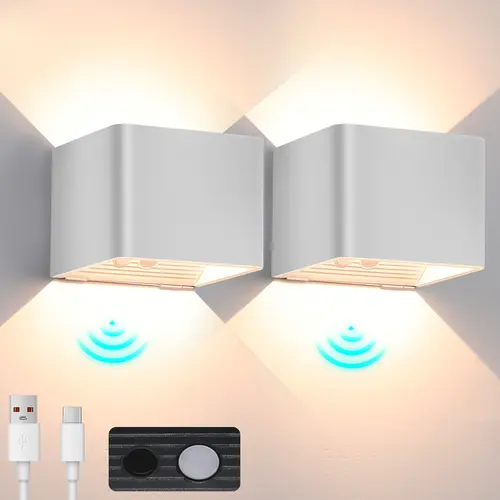 OYAJIA Motion Sensor Wall Sconces, Rechargeable Battery Operated Wall Sconce, 4000mAh IP65 Dusk To Dawn Magnetic Led Wall Lights, 3000K Wireless Motion Wall Lamp For Bedroom Porch Hallway Stairway Home Lighting summerwins, Night Light, Batteries