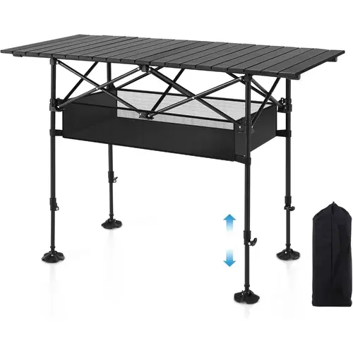 AORAN Folding Picnic Table, Steel Ultra-Compact Outdoor Detachable Portable Folding Lightweight Table with Large Capacity Storage Bag, Suitable for Beach, Picnic, Travel, Backyard, BBQ. SummerVibes. summerwins