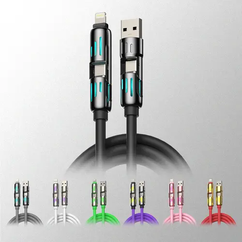 [Buy 1 Get 1 Free] mfish Universal 4-in-1 USB C Charging Cable, Max 240W Fast Charging & Data Sync for iPhone, Samsung, iPad & MacBook