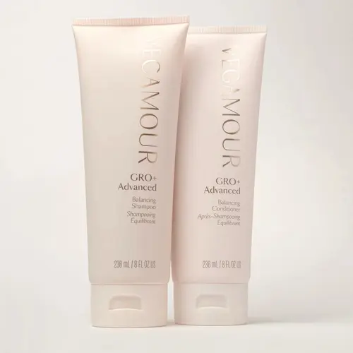 Vegamour GRO+ Advanced Balancing Shampoo & Conditioner Set | Dermatologist-Developed Plant-Based Formula for Shedding, Supports Healthy Scalp, Removes Buildup & Reduces Breakage Sustainable Haircare Set Niacinamide Serum Cleanser
