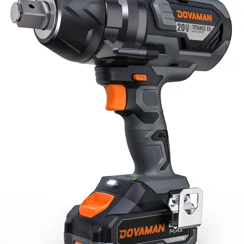 DOVAMAN TITANCE X9 Brushless Motor Impact Wrench, 3/4-in 1650 FT-LBS High Torque 20V Cordless Impact Gun, 5-Mode Control, 4.0Ah Batteries, Fast Charger, Hardware Power Tools for Heavy Duty Work