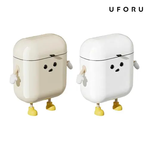 Garbage Can Organizer Set - Durable Cartoon Fun Touch Hand-Fit Hanging Mini Bin with Hook + 1 Large-Capacity Silent Waterproof Lid Cover Wall-Mount Bin, for Kitchen & Bathroom Floor Clutter Reduction