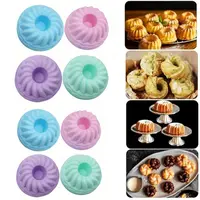 24 Pack Silicone Baking Cups, Pumpkin Silicone Baking Cake Molds, Nonstick Cupcake Liners, Fancy Dessert Tray - Jelly and Muffin Cups