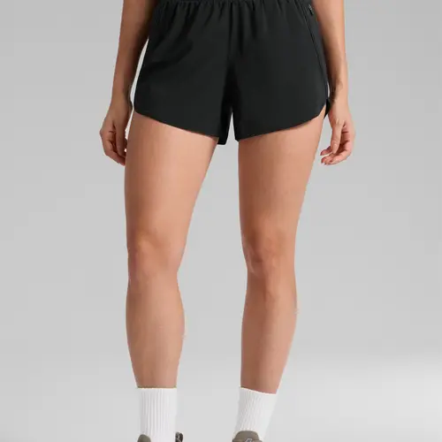 CRZ YOGA Womens High Waisted Running Shorts Mesh Liner 3'' Dolphin Quick Dry for Athletic Gym Track Workout  with Zip Pocket