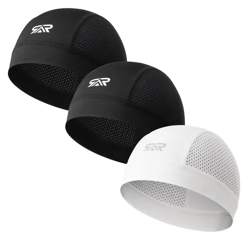 Breathable Skull Cap, 3 Counts/set Color-blocked Design Cycling Hat, Sports Hat, Quick-dry & Sweat-resistant Technology Hat for Running & Biking, Quick Drying Hat, Sweat Wicking Hat