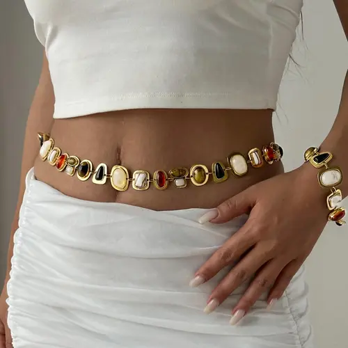 Vintage Style Body Chain Accessory, Fashionable Body Jewelry for Women & Girls, Chic Body Jewelry, Trendy All-match & Exquisite Jewelry for Birthday Gift, Waistbeads