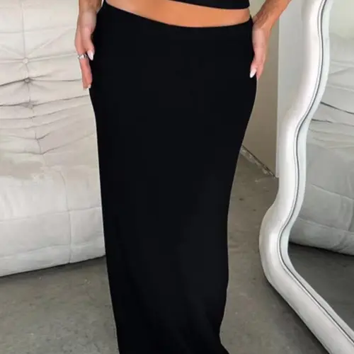 Women's Solid Color Lightweight Skirt, Elegant Fashion Slim Fit Long Skirt for Daily Outdoor Wear, Women's Bottoms for Summer