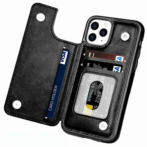 OREKROY Wallet Case with Card Holder For iPhone 17 16 15 14 13 12 Pro Max ,PU Leather Kickstand Card Slots Case Double Magnetic Clasp and Durable Shockproof Phone Cover Back Card Wallet