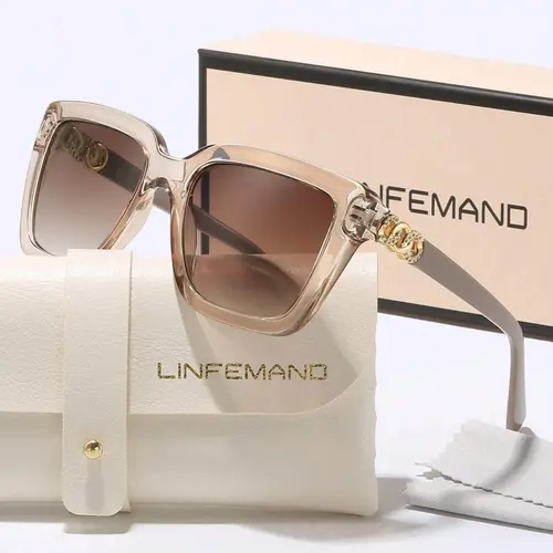Lifemando Classic Square Frame Tinted Lens Sunglasses, Elegant Trendy Sunglasses for Women, Fashionable Shades for Everyday Use and Outdoor Activities, Summer Sunglasses, Sun Protective Sunglasses, Square Framed Sunglasses, Stylish Sunglasses