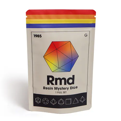 1985 Games Sharp Edge Mystery Dice Set | 7-Piece Hand-Poured Resin Polyhedral RPG Dice – Clear Numbers, Premium Collectible for D&D, Pathfinder, MTG & Tabletop Role-Playing Games, No Pins & Stickers