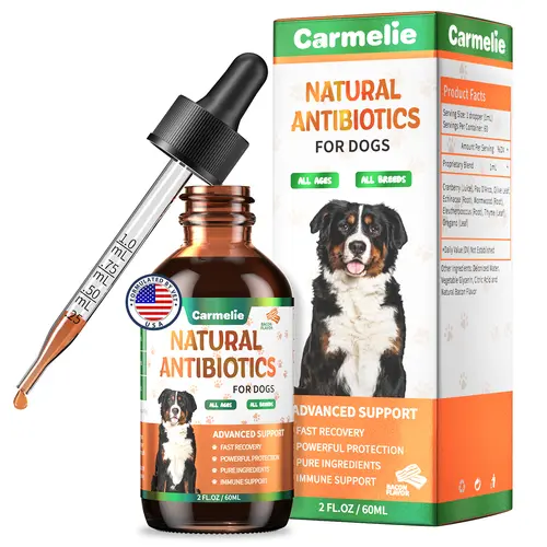 Carmelie All-Natural Dog Supplements Drops - 2 fl oz Bottle, Seasonal Wellness Aid, Immunity Boost, Fur & Skin Care, Skin Support