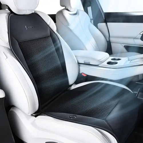 Upgraded Cooling Car Seat Cover Front Seat with Blowing&Suction, 12V-24V Ventilated Car Seat Cushion with 8 Turbo Fans( and 2 Turbo Fans), 3-Speed Adjustable Universal Fit Breathable Car Cushion for Summer Driving-Gray, Automotive Interior Cushion, Car In