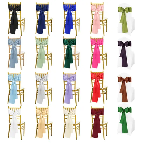 50/60/100/120 PC 7x108 inch Satin Chair Sashes Ties, Satin Chair Sashes Bows Chair Cover Back Tie Supplies for Wedding Reception Events Banquets Party, Hotel Event, Chairs Decoration,#Outdoor gathering gear #Back-to-school #Halloween