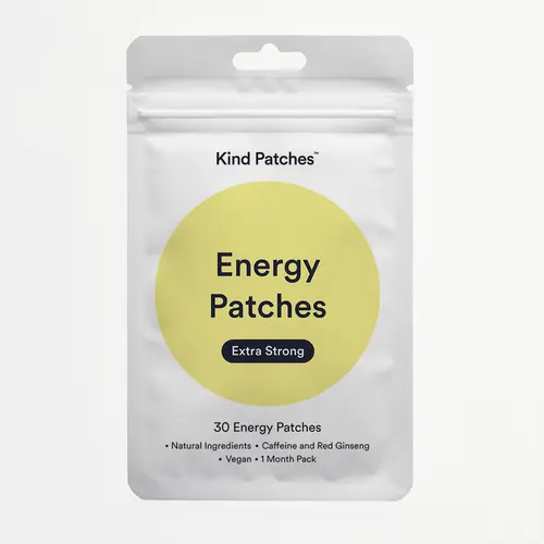 Kind Patches | Energy Patches Extra Strong｜30 Energy Patches: natural ingredient, caffeine and red ginseng, vegan, 1 month pack