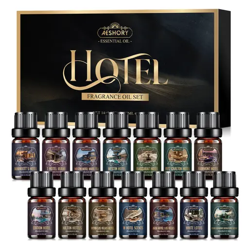 Hotel / Bakery/ Floral / Woody / Fruit/ Clean Essential Oils Set (14×5ml) – Natural Fragrance Oils for Aromatherapy Diffusers & Candle Making Aromatic Scent Cookie Perfume Chocolate Cherry Coconut Cream Scented