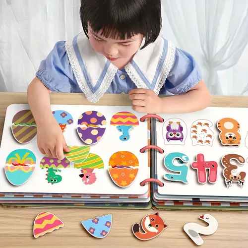 Interactive Cognitive Busy Book, Learning Activity Book with Tracing Pages and Vivid Illustrations, Visual Learning Aid, Teaching Supply and Preschool Learning Materials for Preschool Early Development
