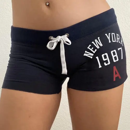 Women's Letter Print Casual Drawstring Shorts, Comfy Breathable Shorts for Daily Wear, Ladies Summer Bottoms, Womenswear, Fashionable Fitted Shorts, Athleisure Shorts, Casual Stretch Shorts, Comfy Stretchy Shorts