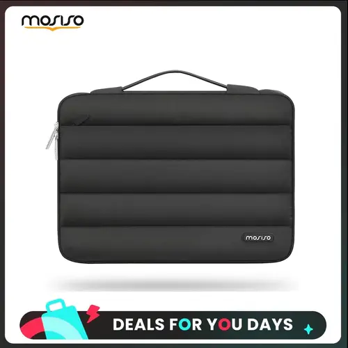 MOSISO Puffy Dual-Layer Anti-Drop Laptop Bag - 13-16 in Horizontal Side-Open Waterproof Briefcase with Handle for MacBook Pro/Air, HP, Dell, Lenovo (Lightweight for Commute, Travel), Laptop Bag Waterproof, 15-Inch Laptop Bags