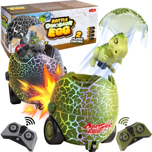 [BackToSchool]Vvinca 2-Pack Remote Control Dinosaur Egg Battle Toys for Kids - Rechargeable Bumper Cars with LED Lights & Sound, Sensory Products, Easter Baskets Fillers, Birthday Gifts #tiktokshopsummersale, Kids Toys，Outdoor, Cool Gifts For Kids, Box, U
