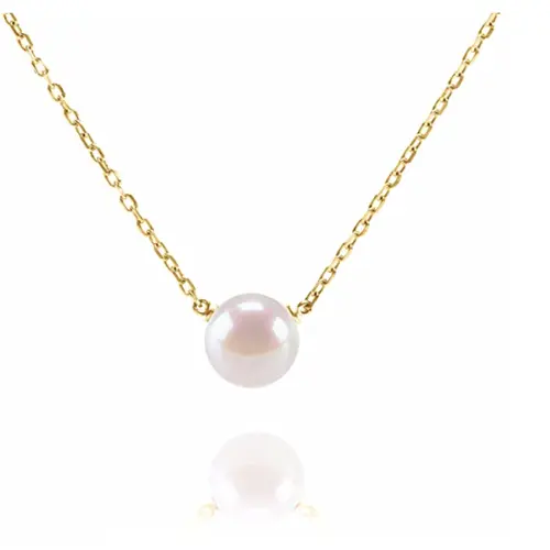 PAVOI Handpicked AAA+ Freshwater Cultured Single Pearl Necklace Pendant - Gold Necklaces for Women