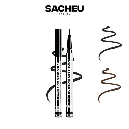 sacheu Eyeliner STAY-N - All-Day Liquid Eyeliner - flexible tip, felt-tip brush, smudge-proof, long-wear makeup