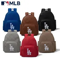 MLB PU Leather Adjustable Durable Backpack - Logo Embroidered, Unisex, Multi-Compartment, Large Capacity, Book Bags for School, Travel Bag, Model 32-003