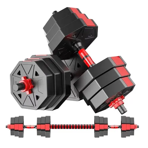 Adjustable Dumbbell Set, 5-44lbs Weights, Adjustable Barbell Set, Home Gym Equipment, 3-in-1 Workout Dumbbell, Heavy Duty Cast Iron Weights, Strength Fitness Training Kit