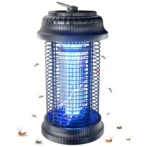 Summerwins 4500V Electronic Mosquito Killer Light Trap - Lightweight Lithium-Ion Multi-Insect Trap for Mosquitoes, Flies, with Straight-In Collector, Top Hanging Rings, Bottom Detachable Cleaning Design, Kid-Safe, Indoor Use