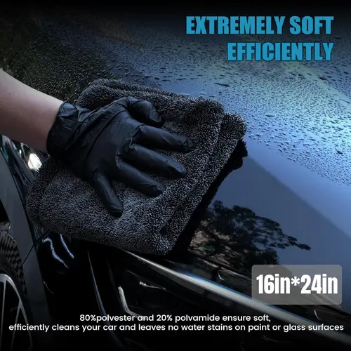 QIFOR Twisted-Loop Car Wash Drying Towel - 1300 GSM Premium Microfiber Car Wash Accessory, Washable, Ultra-Water Absorbent, Quick-Drying Cleaning Towel