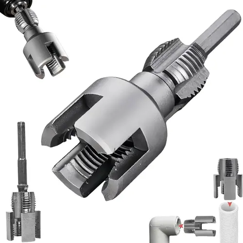 PVC Pipe Thread Cutting Tool - 1/2'' & 3/4'' Dual-Function Internal+External Threading Tool for Plumbing Repairs, DIY Home Upgrades, Clean Leak-Free Results
