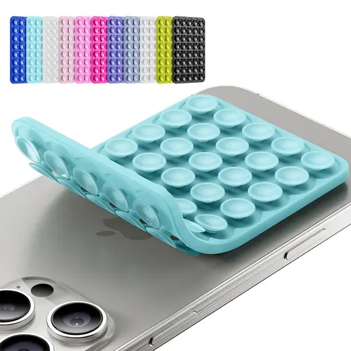 HISTORYOO Silicone Suction Cup Phone Case Mount Sticky Double Sided Phone Grip on Glass Metal Plastic For Phone, For Case, Hands-Free Vacuum Grip Holder for iPhone & Android, Phone Accessory for Selfies and Videos, Removable