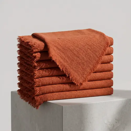 SHOWGEOUS 100% Cotton Cloth Napkins (16x16 in) - 24/30/36/60/72 Packs, Sturdy Soft Tassel Design, Low Tumble Dry, Versatile for Wedding, Party Table Decor