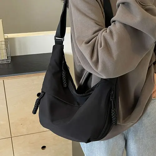 Women's Solid Color Crossbody Bag, Fashionable Multi-pocket Sports Bag, Casual Versatile Shoulder Bag for Daily Used, Lightweight Crossbody Bag, Cross Body Bags
