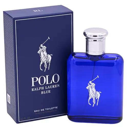 Ralph Lauren Polo Blue Men's EDT Premium Perfume Spray - Invigorate Mood Herbal Scent with Melon & Basil, Watermelon Notes, 4.2 fl oz, Fragrance