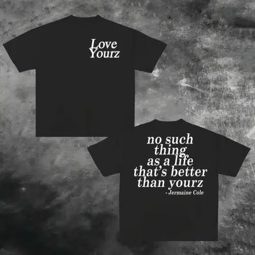 tshirt women J Cole Dreamville Love Yourz Lyrics Graphic t-Shirt VERSION 2, J Cole T-shirt, Cotton tshirt swap