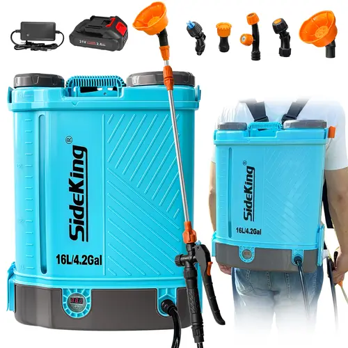 【BackToSchool】SideKing 4-gallon Adjustable Pressure Electric Sprayer - 0-100 PSI, 18V 2.6ah Battery & Charger, Indoor Bug Killer, Rechargeable Insect Control Tool, Accessories Included, Garden Use, Compatibility Support