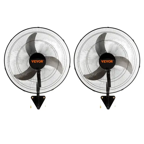 【DealsForYouDays】VEVOR 20-Inch Oscillating Wall Mount Outdoor Cooling Fan, 3-Speed High Velocity Industrial Adjustable Room Fan with 4650 CFM Max, Black for Commercial/Residential Use (Warehouse, Workshop), Filterless Wall-Mounted Fans