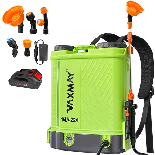 【DealsForYouDays】VAXMAY Hands-Free Backpack Sprayer, 4 Gal Battery-Powered Electric Garden Sprayer with 100 PSI Spray Force, Makita 18V Compatibility, 5 Nozzles, Telescopic Wand, 2.6 Ah Cell & Charger, Batteries Included, 4 Gallon Size