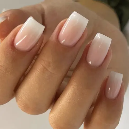 CurvLife Soft Nude Pink Gradient Press-On Nails | 30Pcs | Short Square | Elegant Natural Ombre Finish | Summervibes | No UV Needed, Easy to Apply, Comfortable Fit, Long-Lasting | Perfect for Daily Wear, Office Looks, Romantic Dates & Minimalist Nail Art
