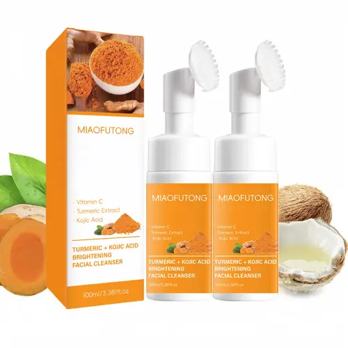 Turmeric Mousse Cleanser, Deep Cleansing & Nourishing Skin Foam Cleanser, Foaming Cleanser, Facial Cleanser for Women & Men All Skin Types, Turmeric Face Wash, Skin Facial Cleaning Products, Moisturizing Cleanses Skin