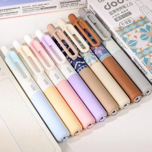 Retractable Ballpoint Pen, 6 Counts/set Colorful Smooth Writing Pen, Comfort Grip Fashionable Elegant Pen for School Office Examination, Retractable Ballpen
