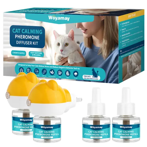 Woyamay Cat Calming Diffuser - Cat Pheromones Calming Diffuser for Cat Anxiety Relief 6-in-1 Cat Pheromone Diffuser Kit Support Sleep Stop peeing Pheromone Diffuser to Calm Kitten Cats #DealsForYouDays #SummerWins