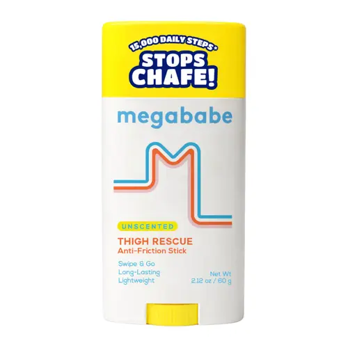 Megababe Thigh Rescue Unscented Anti-Chafe Vegan Body Care Stick - Sensitive Skin, Pomegranate Moisturizer, Prevents Chafing & Irritation on Thighs, Arms, Bra-Lines, 2.12oz Summer Vacation Essential, Soothing