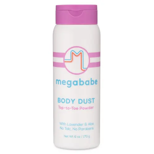 Megababe Sweat Absorbing Body Powder - Smooth Body Care Dust with Lavender, Aloe, Chamomile Scent, Talc-Free, All Natural for Sensitive Skin, 6 oz, Selfcare